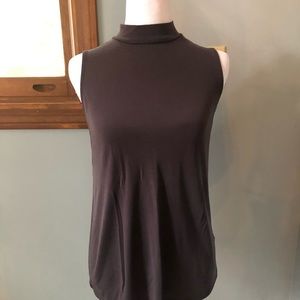 Grey sleeveless mock turtleneck
